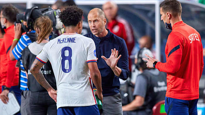 USMNT coach Gregg Berhalter and midfielder Weston McKennie